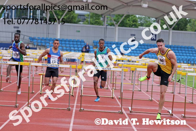 Senior mens 110 metres hurdles, Northern Senior and Under-20s Champs., SportsCity, Manchester. Photo: David T. Hewitson/Sports for All Pics